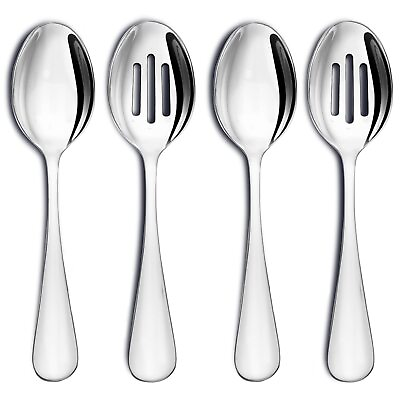 #ad Stainless Steel Serving Spoons Large Slotted Spoons 8.5 inch Catering