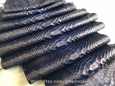 #ad Genuine Python Leather Exotic Snake Skin Blue SnakeSkin Blue Python Leather