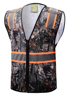 #ad Camouflage Tree Two Tones Safety Vest With Multi Pocket Tool
