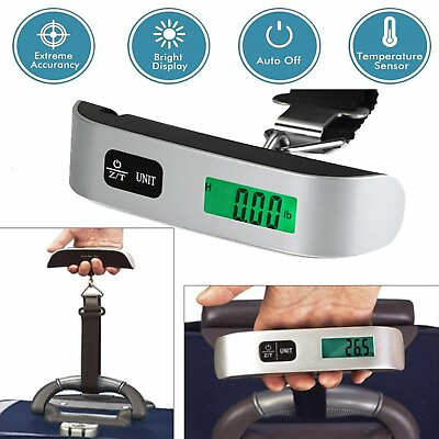#ad 110lb 50kg Portable Travel LCD Digital Hanging Luggage Scale Electronic Weight