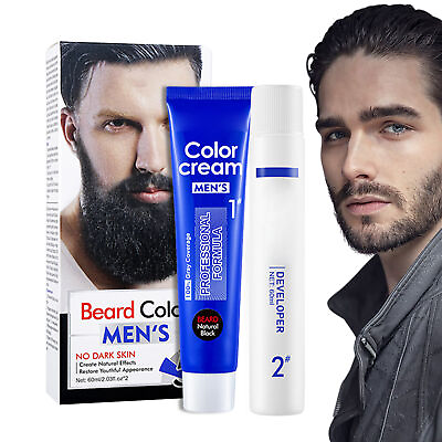 #ad #ad Beard Dye for Men 2pcs Dark Mustache Dye and Beard Coloring Herbal Black