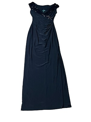 #ad LAUREN Ralph Lauren Evening Size 2P Black Sequin Formal Gown Dress