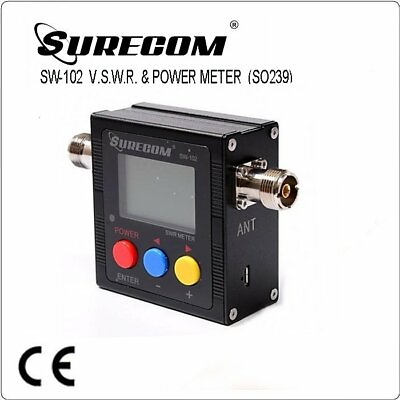 #ad SURECOM SW 102 SO239 connector V.S.W.R. POWER METER w build in Frequency counter