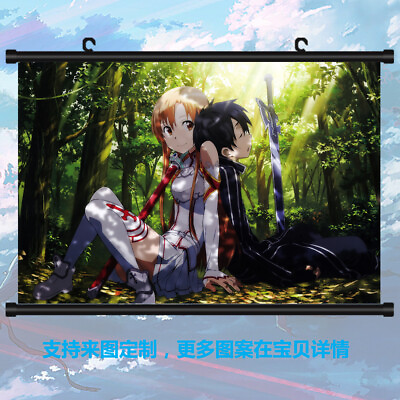 #ad Art Poster Sword Art Online Anime Cosplay Wall Scroll Decorative Picture Otaku