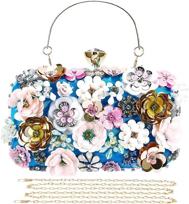 #ad Selighting Colorful Floral Clutch Evening Bags for Women Formal Beaded Bridal We