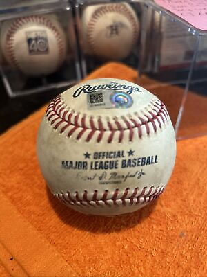 #ad Justin Verlander Game Used 3 Pitch Strike Out Baseball MLB Authentic 6 19 18 Hit