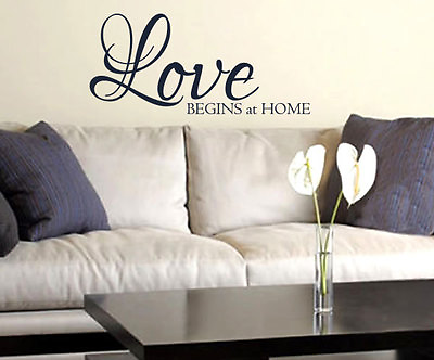 #ad LOVE BEGINS AT HOME Wall Art Decal Quote Words Lettering Decor Saying DIY