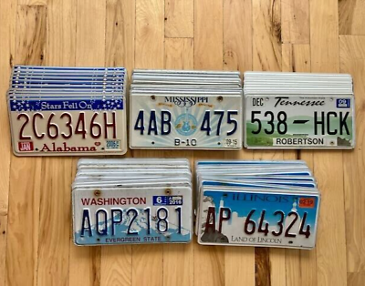 #ad Bulk Lot of 50 License Plates from 5 Different States 10 of Each State