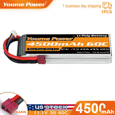 #ad 11.1V 4500mAh 3S LiPo Battery 60C Deans for RC Car Truck Helicopter Buggy FPV