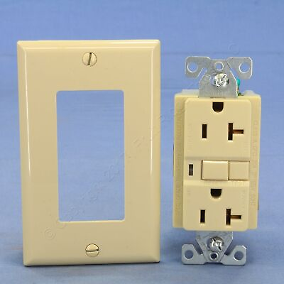 #ad Cooper Ivory GFCI Outlet Receptacle with Quick Connect 5 20R 20A Bulk VGF20BVM