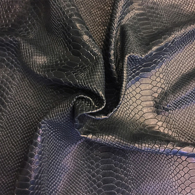 #ad Blue Snakeskin Embossed Genuine Leather Hides Upholstery Fabric Craft Material
