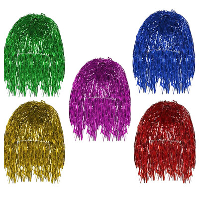 #ad 5 Pcs Carnival Cosplay Wig Colorful Glitter Tinsel Hair Flash