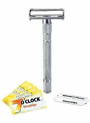 #ad Stainless Steel Butterfly Shaving Safety Razor with 5 Blades Pack and  Free Case
