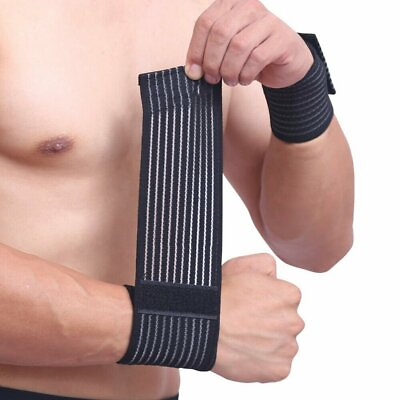 #ad Sports Wrist Band Brace Wrap Adjustable Support Gym Strap Carpal Tunnel Bandage