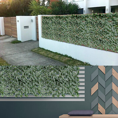 #ad 6#x27;x14#x27; Artificial Ivy Leaf Fence with Plastic Net Backing