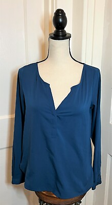 #ad American Eagle Outfitters Blue Blouse size XS Business Casual Capsule Wardrobe