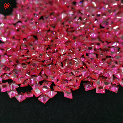 #ad Real Corundum Ruby 1 Carat each 5mm x 5 mm Square cut 2 stones per order
