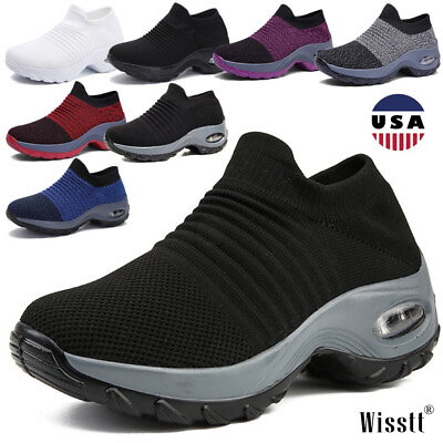 #ad Womens Sport Fashion Air Sneakers Athletic Outdoor Running Walking Shoes Flats