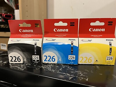 #ad Genuine Canon CLI 226 Ink Black Magenta Yellow Black 3 Pack New in Box