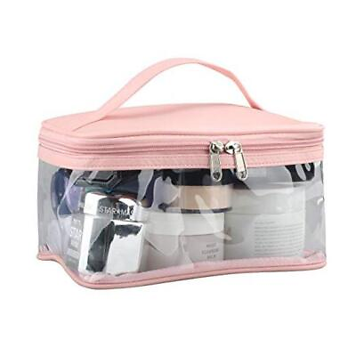 #ad Heavy Duty Clear Large Makeup Bag with Internal Pocket Waterproof Pink