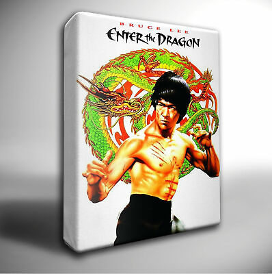 #ad Bruce Lee Enter the Dragon Film Poster Giclee CANVAS Wall Art Picture Print