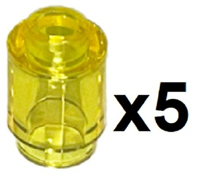 #ad Lego 5 New Trans Yellow Round Brick Lantern Light Pieces D761