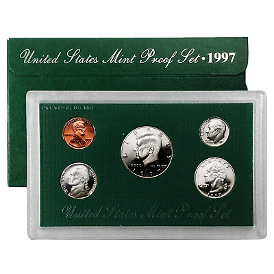 #ad 1997 Proof Set 5 Coin Set