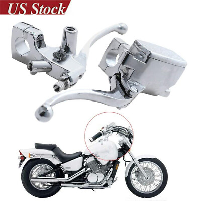 Motorcycle 1quot; Handlebar Chrome 25mm Clutch Lever Master Cylinder Hydraulic Brake