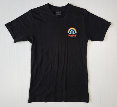#ad Vans Unisex Good Vibes Black T Shirt Size Small Lgbt LGBTQ Rainbow