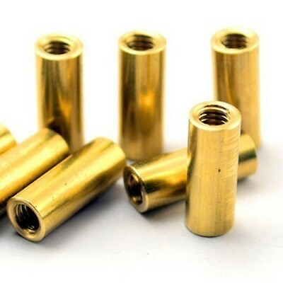 #ad 10pcs * Diameter 6 mm Brass Inner Thread Nut Pole Screw Rod For M4 Screws Bolts