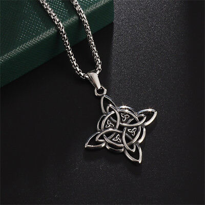 #ad Witch Knot Stainless Steel Pendant Necklace Men#x27;s Fashion Jewelry Jewelry Gift