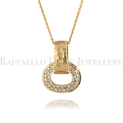 #ad 14k Yellow Gold Diamond Pendant Necklace Interlocking Circle Gift for Mom