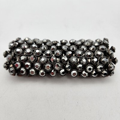 #ad Bracelet Gorgeous Rhinestone Stretchable Dark In Color Heavy Sides Are Rounded