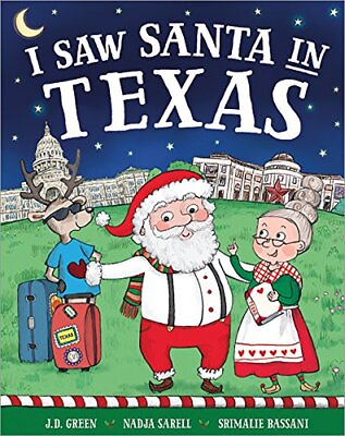 #ad I Saw Santa in Texas Green JD Hardcover Good