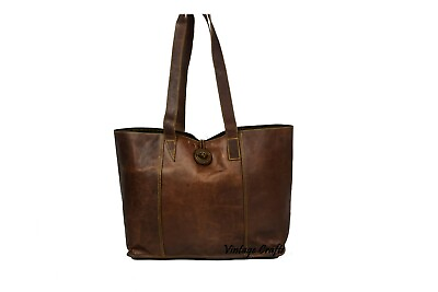#ad Handmade Tote Purse Genuine Leather Women#x27;s Everyday Handbag Brown Shoulder Bag