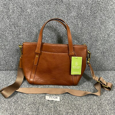 #ad #ad Fossil Brown Leather Crossbody Purse Hand Bag Shoulder Purse See Photos