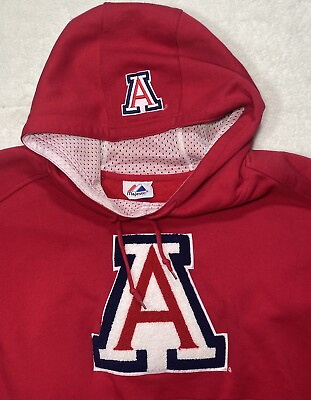 #ad 2000s Arizona Wildcats University College Champion Embroidered Hoodie Red Large