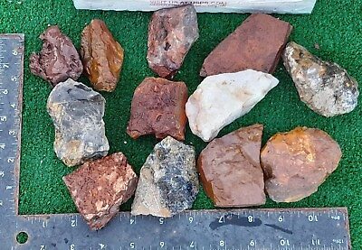 #ad Lot Rough Rock Natural Jasper Quartz Mix 12 Stones Crafts rocks specimen Reiki