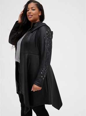#ad Torrid Harry Potter Faux Leather Zip Deathly Hallows Coat Cloak COSPLAY New 5X