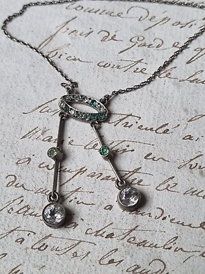 #ad Collier Négligé Ancien 1900 circa Victorian Silver Necklace