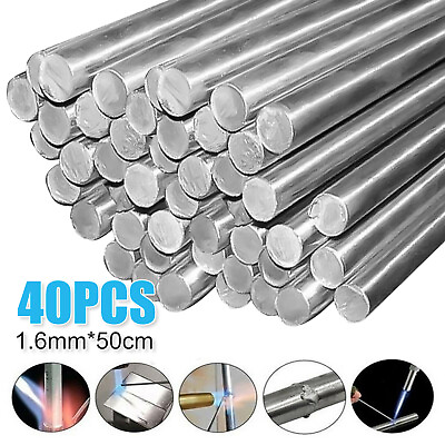 #ad 40Pc 1.6mm*50cm Easy Melt Aluminum Welding Rods Low Temperature Wire Brazing Rod