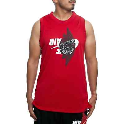 #ad NEW Nike Air Jordan Flight Wings Mesh Jersey Heavyweight Backwards Red Mens S