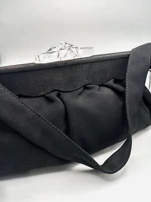 Vintage Black Crystal Clear Lucite Evening Bag
