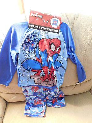 #ad Spider Man Pajama Set with Sleep Sack Kids Size XS