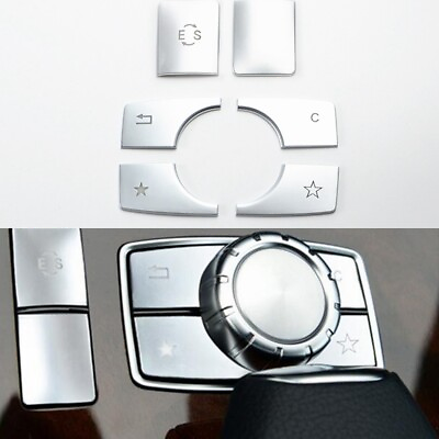 #ad 6Pcs Center Console Multimedia Button Cover Trim For Mercedes Benz E Class W212