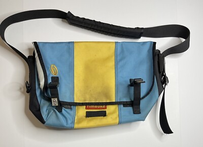 #ad Timbuk2 Classic Messenger Travel Shoulder Crossbody Bag Men#x27;s Blue Yellow