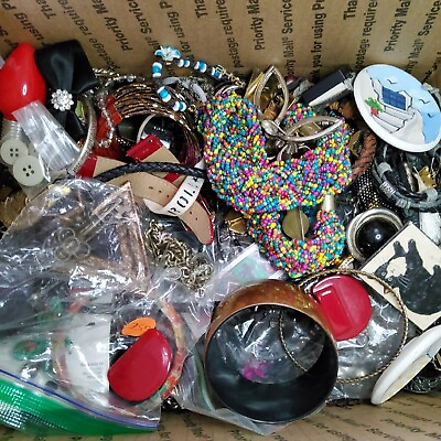 #ad Bulk Jewelry Vintage to New Broken Tangled Craft Assorted Repurpose 13.5lbs