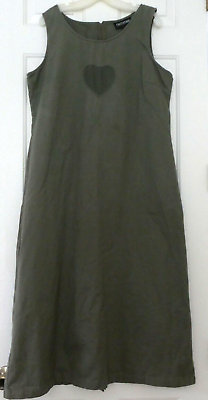 #ad Excitation Womens Shift Dress Size XL Green Gray Sleeveless Round Neck Back Slit