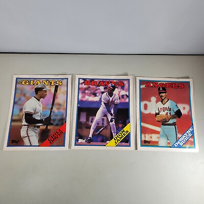 #ad 1988 Large Topps Baseball Card Folders Lot Chili Davis Dion James DeWayne Buice