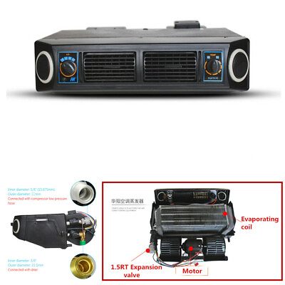 #ad Universal 1X 12V Underdash Evaporator Compressor Air Conditioner 3 Speed For Car